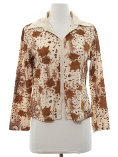 1970's Womens Print Disco Style Shirt