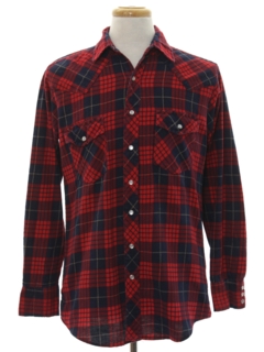 1980's Mens Western Style Flannel Shirt