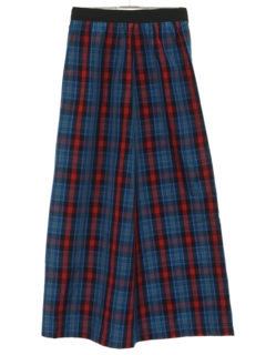 1970's Womens Plaid Maxi Skirt
