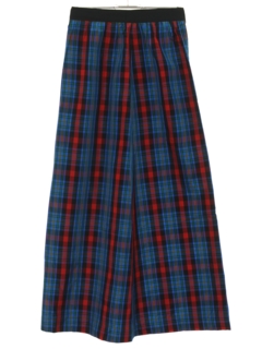 1970's Womens Plaid Maxi Skirt