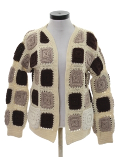 1970's Womens Crocheted Hippie Sweater