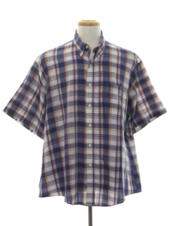 1980's Mens Preppy Plaid Shirt