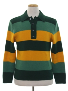 1960's Mens Mod Knit Sweater Shirt