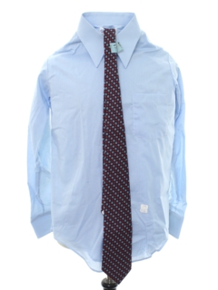 1970's Mens Solid Mod Shirt/Necktie