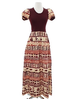 1960's Womens Hippie Maxi Dress