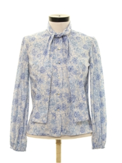 1970's Womens Print Secretary Shirt