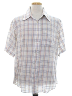 1980's Mens Mod Plaid Shirt