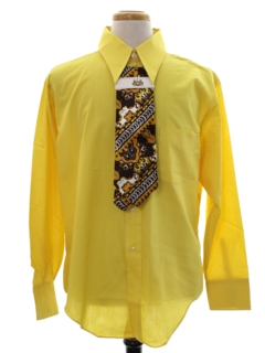 1960's Mens Mod Solid Shirt/Necktie