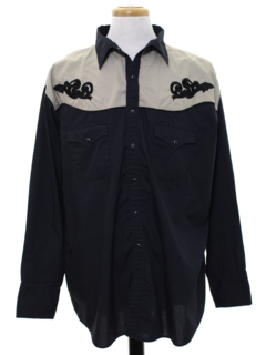 1990's Mens Embroidered Rodeo Style Western Shirt