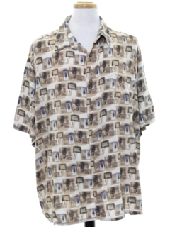 1980's Mens Totally 80s Graphic Print Sport Shirt