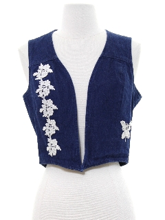 1980's Womens Denim Hippie Vest