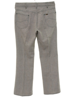 1970's Mens Lee Houndstooth Plaid Flared Jeans-cut Pants