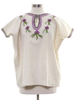 1970's Womens Huipil Inspired Shirt