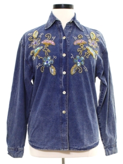 1980's Womens Totally 80s Denim Shirt