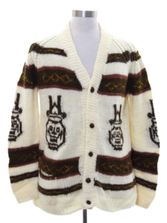 1970's Mens Hippie Cardigan Sweater
