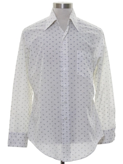 1970's Mens Cotton Blend Subtle Print Disco Style Shirt