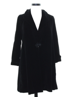 1970's Womens Velveteen Evening Duster Coat Jacket