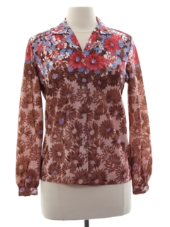 1970's Womens Floral Shirt