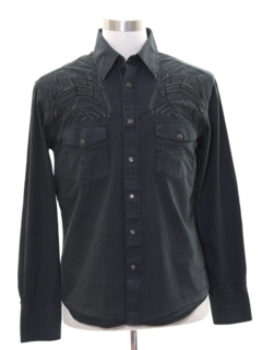 1990's Mens Rock N Roll Cowboy Rodeo Style Western Shirt