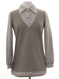 1960's Womens Mod Knit Tunic Shirt