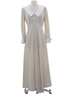 1970's Womens Mod Knit Maxi Dress