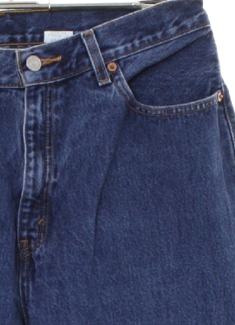Vintage Levis 560 Nineties Pants: 90s -Levis 560- Womens blue cotton denim  levis 560 loose fit straight leg denim jeans high waisted pants with zipper  fly closure with button. Five pocket style -