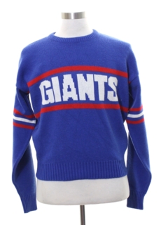 1980's Mens Totally 80s Intarsia Giants Sweater