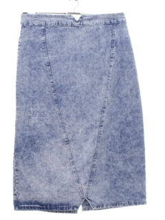 1980's Womens Totally 80s Acid Washed Denim Skirt