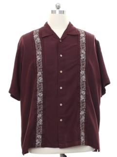 1990's Mens Guayabera Style Club Shirt