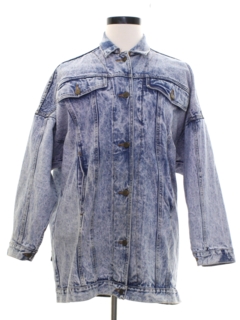 1980's Womens Totally 80s Acid Wash Denim Jacket