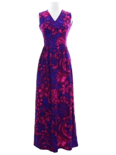 1970's Womens/Girls Mod Hawaiian Maxi Dress