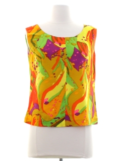 1960's Womens Mod Op-Art Shirt