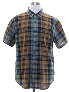 1980's Mens Totally 80s Plaid Preppy Shirt