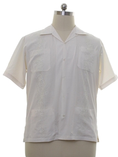 1990's Mens Guayabera Inspired Shirt