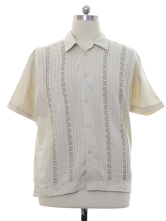 1990's Mens Guayabera Inspired Sport Shirt