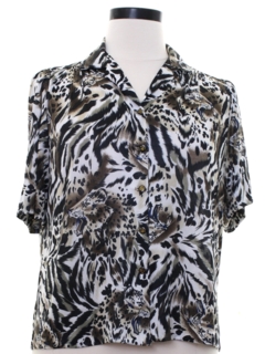 1980's Womens Totally 80s Animal Print Shirt