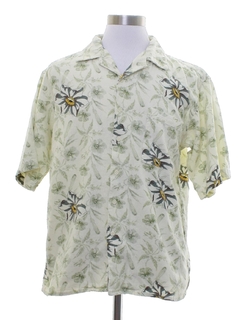 1990's Mens Rayon Linen Hawaiian Style Shirt