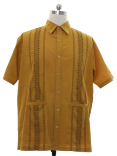 1990's Mens Wicked 90s Guayabera Style Shirt