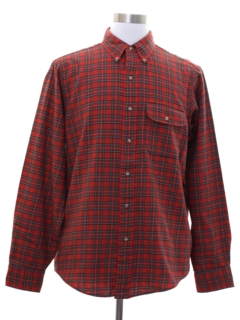 1960's Mens Preppy Plaid Sport Shirt