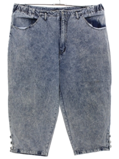 1980's Womens Jordache Totally 80s Capris Acid Washed Denim Jeans Pants