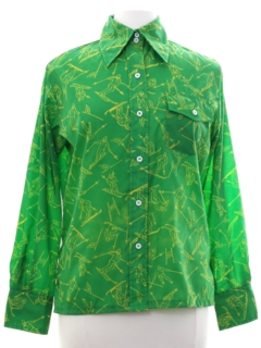 1970's Womens Print Ski Shirt