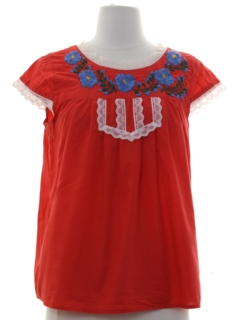 1980's Womens Huipil Style Shirt