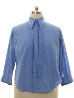 1970's Mens Pleated Mod Tuxedo Shirt