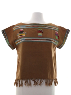 1970's Womens Guatemalan Style Hippie Shirt
