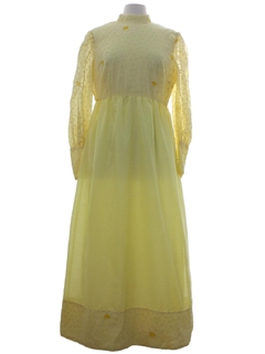 1970's Womens Prairie Hippie Dress