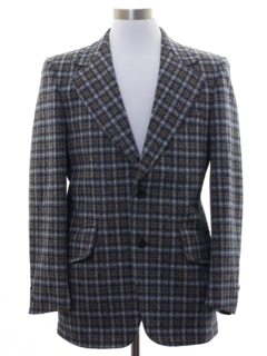 1970's Mens Plaid Disco Blazer Style Sport Coat Jacket