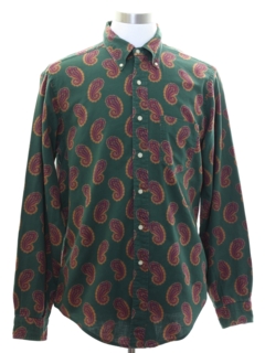 1980's Mens Preppy Paisley Shirt