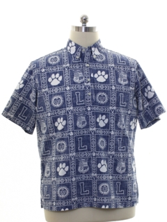 1980's Mens Reverse Print Hawaiian Shirt