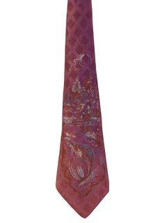 1940's Mens Hand Painted Wide Swing Necktie