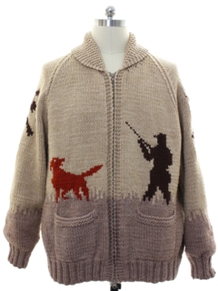 1970's Mens Knit Sweater Jacket